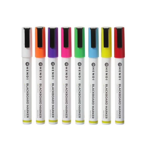 Hendi Kreidemarker 3 mm, Marker 1x weiß, 1x rot, 1x blau, 1x grün, 1x gelb, 1x violett, 1x orange und 1x pink, Bild 9
