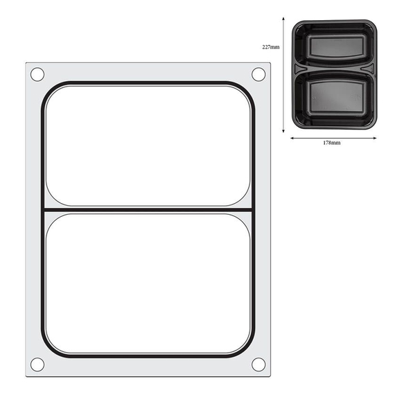 Hendi Matrize für Versiegelungsmaschine, ein zweiteiliger Behälter (227x178 mm), Bild 5