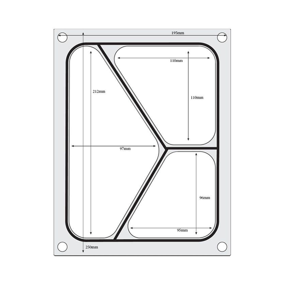 Hendi Matrize für Versiegelungsmaschine, ein dreiteiliger Behälter (227x178 mm), Bild 3
