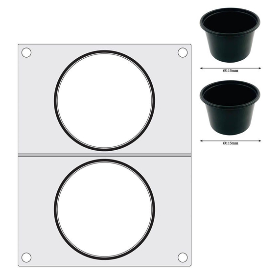 Hendi Matrize für Versiegelungsmaschine, zwei runde Behälter (ø115 mm), Bild 5