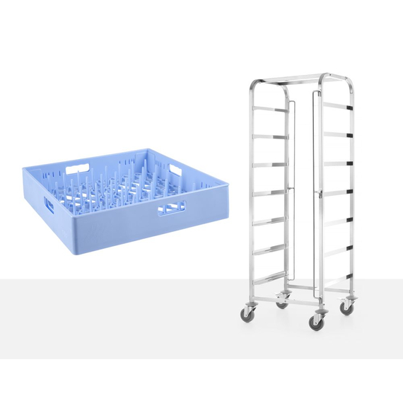 Hendi Transportwagen für Spülmaschinenkörbe - 7 Körbe à 500x500 mm, 615x560x(H)1710mm, Bild 5