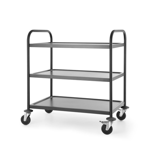 Hendi Servierwagen mattschwarz, 905x585x(H)945mm, Bild 3