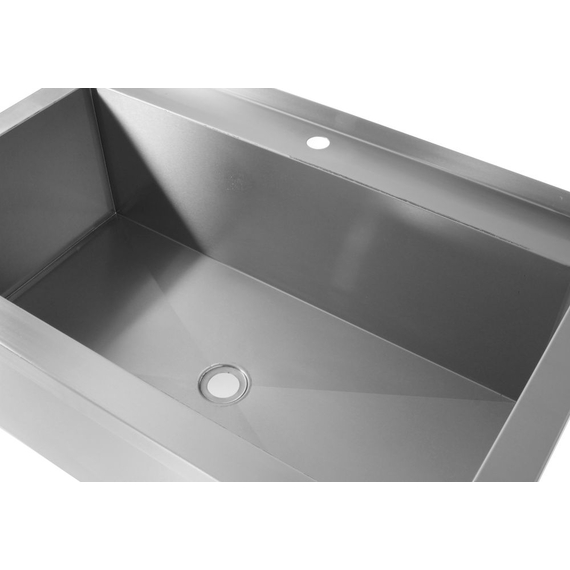 Hendi Tisch mit Einzelwaschwanne – verschweißt, Tiefe 700 mm, Kammerhöhe 300 mm, Profi Line, 1000x700x(H)850mm, Bild 3