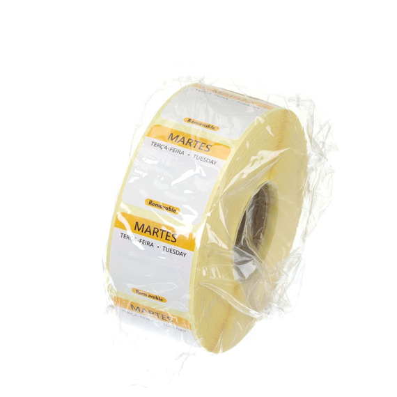 Hendi Täglich anwendbare Lebensmittelsicherheitsetiketten, mehrfach verwendbar, leicht entfernbar , Gelb, 1000 Stk., 25x25x(H)mm, Bild 3