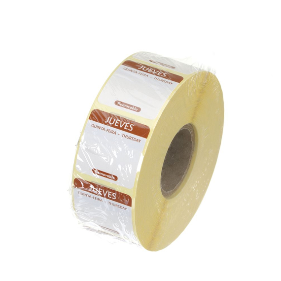 Hendi Täglich anwendbare Lebensmittelsicherheitsetiketten, mehrfach verwendbar, leicht entfernbar , Donnerstag, Braun, 1000 Stk., 25x25x(H)mm, Bild 3