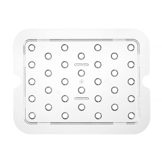 Hendi Perforiertes Abtropfgitter für Gastronorm-Behälter aus Polycarbonat, Profi Line, GN 1/2, Transparent, 265x206mm, Bild 3