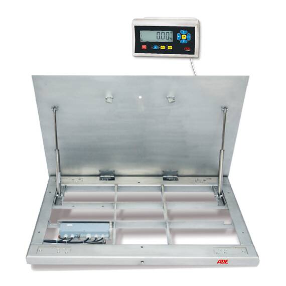 ADE Aufklappbare Bodenwaage mit Eichzulassung, Serie ADE BW3-600-1.000x800 + STAN07, 600 kg, Wiegefläche: 1.000 x 800 mm