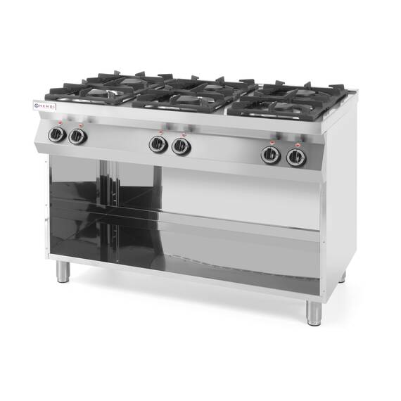Hendi Gaskocher Kitchen Line 6 Brenner mit offenem Unterbau