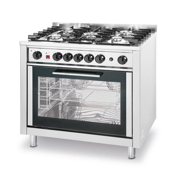 Tecnoeka Gasherd 5 Brenner mit Elektrobackofen