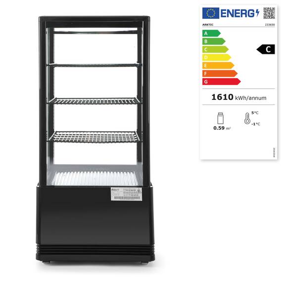 Arktic Aufsatz-Kühlvitrine 78 Liter, schwarz, Farbe: Schwarz, Inhalt: 78 Liter, Bild 4