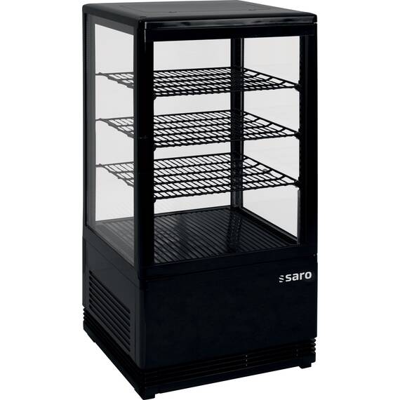 SARO Mini-Umluftkühlvitrine SC 70 schwarz, Inhalt: 70 Liter, Farbe: Schwarz