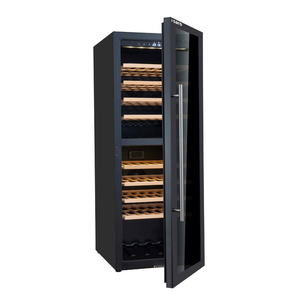 SARO Weinlagerschrank für 77 Flaschen, 2 Zonen, Modell WK 77 D