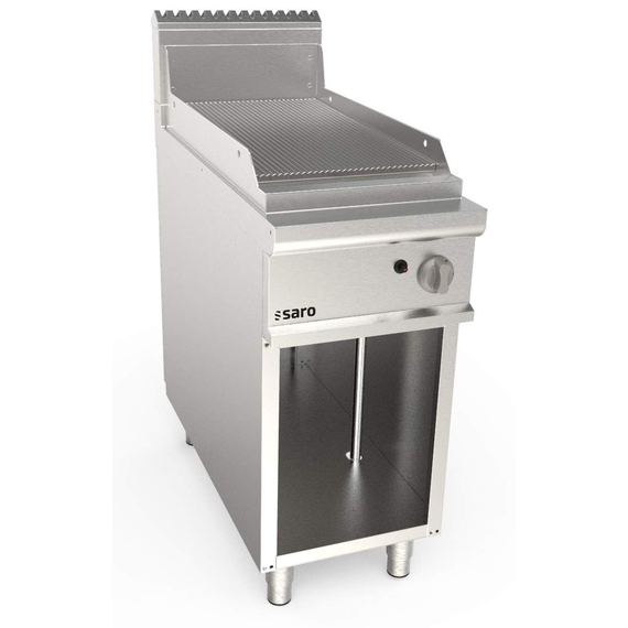 SARO Gasgriddleplatte 400 mm breit Standgerät gerillt Modell LQ / FTG2BAR