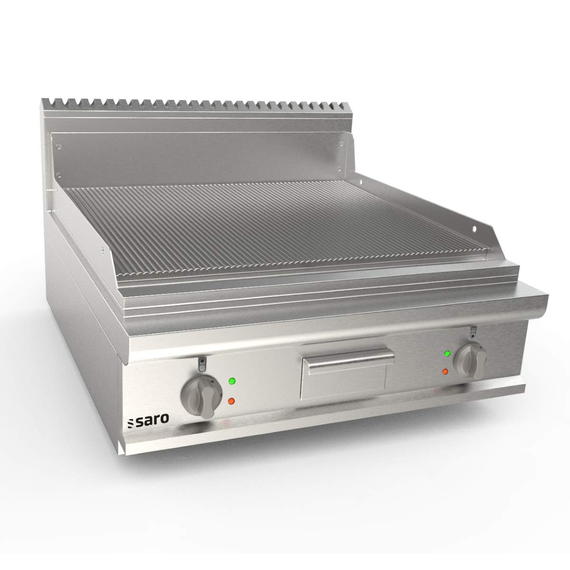 SARO Elektrogriddleplatte 800 mm breit Tisch gerillt Modell LQ / FTE4BBR