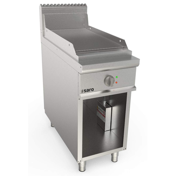 SARO Elektrogriddleplatte 400 mm breit Stand gerillt Modell LQ / FTE2BAR