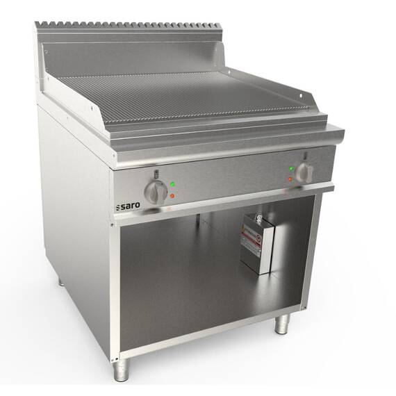 SARO Elektrogriddleplatte 800mm breit Stand gerillt LQ