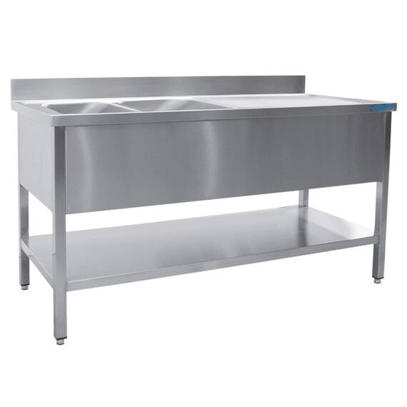 SARO Spültisch 2 Becken, rechts - B 1600 x T 600