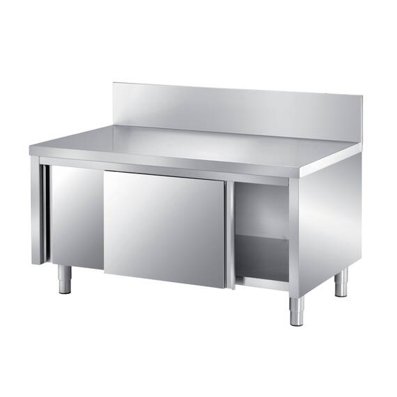 SARO Maschinenschrank mit Aufkantung und Schiebetüren 1600x700x750 AISI 304