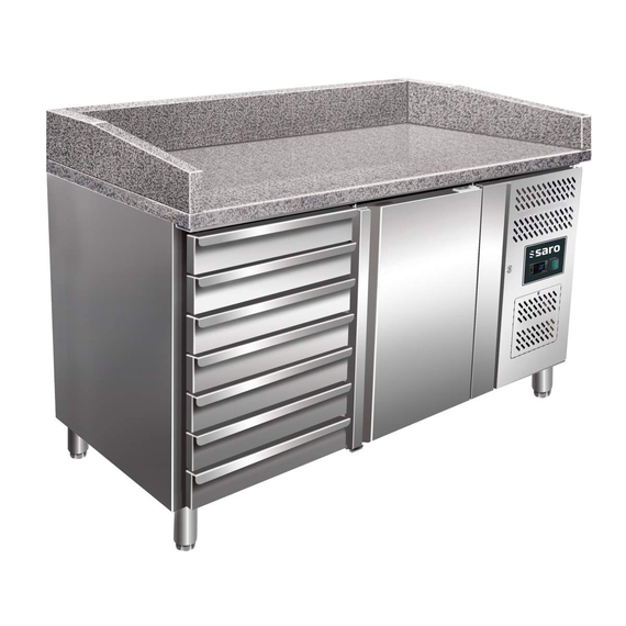 SARO Pizzatisch, 1 Tür + 7 Schubladen, Modell MARGA PZ 1610 TN