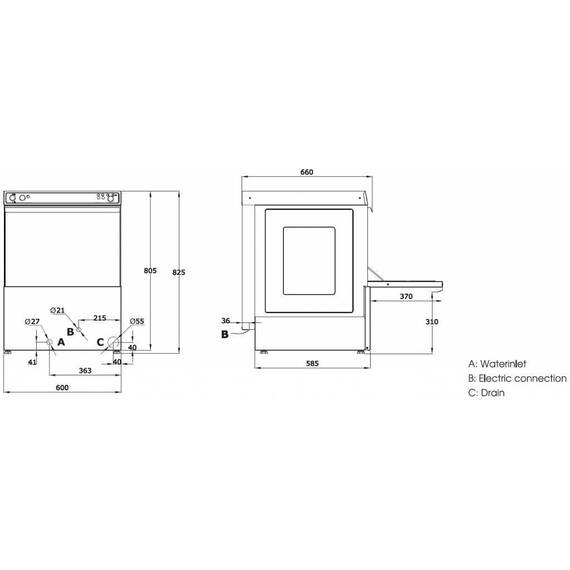 Maxima Spülmaschine VN-500 mit Klarspülmitteldosierung 400V, Anschluss: 400 V, Bild 14