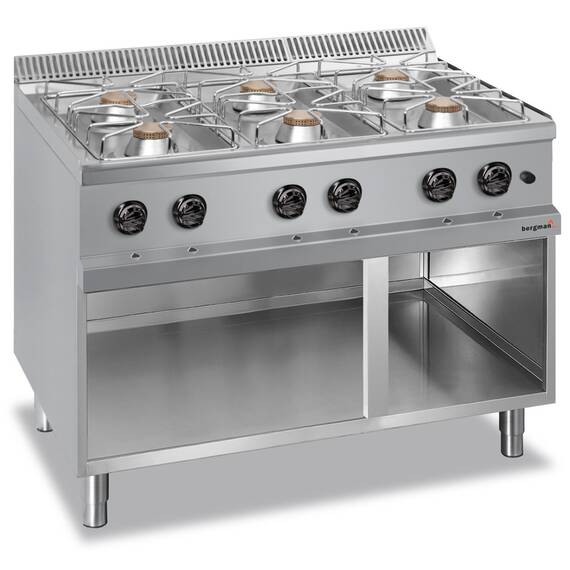 Bergman Profi-Line 700 Gasherd mit 6-Flammen & offenem Unterbau