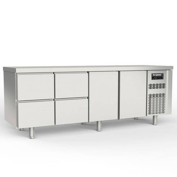 Bergman Profi-Line 700 Kühltisch 4-fach - 4 S / 2 T - GN 1/1