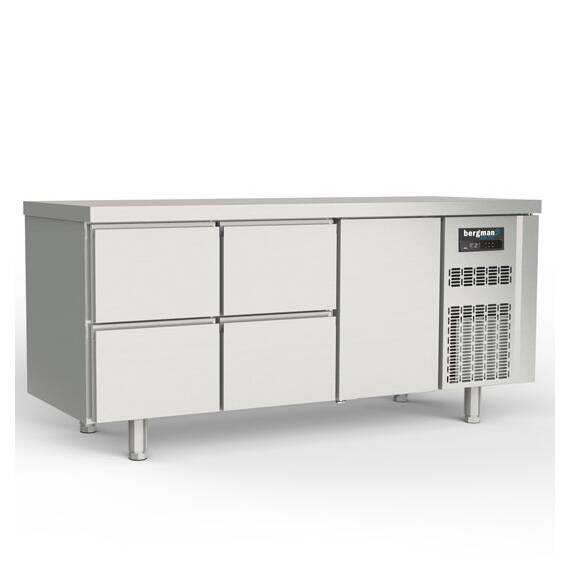 Bergman Profi-Line 700 Tiefkühltisch 3-fach - 4 S / 1 T - GN 1/1