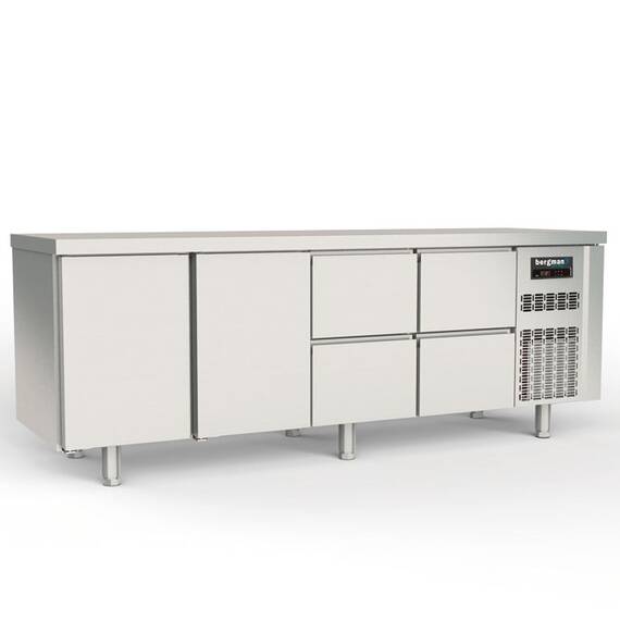 Bergman Profi-Line 700 Kühltisch 4-fach - 2 T / 4 S - GN 1/1