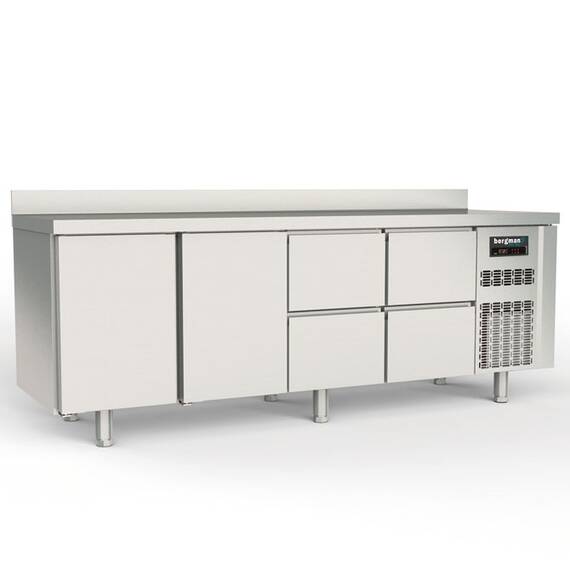 Bergman Profi-Line 700 Kühltisch 4-fach - 2 T / 4 S - GN 1/1 + AK