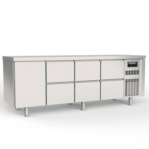 Bergman Profi-Line 700 Kühltisch 4-fach - 1 T / 6 S - GN 1/1