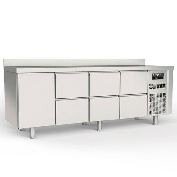 Bergman Profi-Line 700 Kühltisch 4-fach - 1 T / 6 S - GN 1/1 +AK