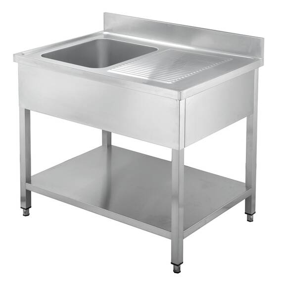 Bergman Basic-Line Spültisch 100 x 70 x 85 cm - 1 Becken links