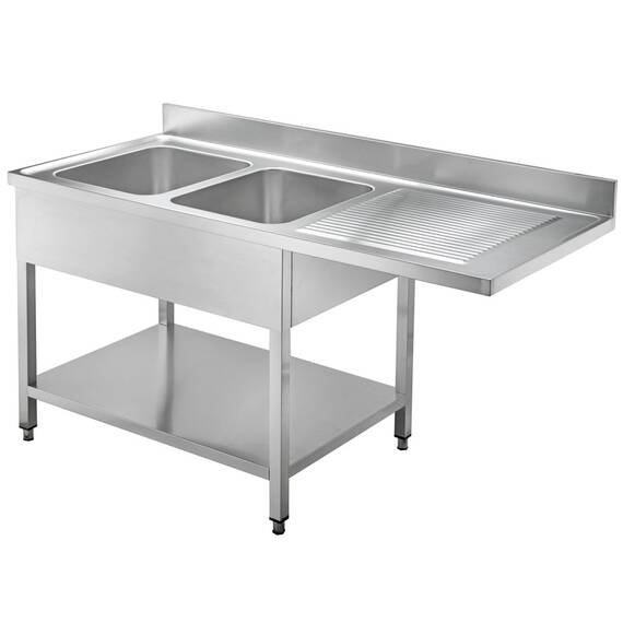 Bergman Profi-Line Spültische 700 mit 2 Becken links & Plattenüberstand B1800