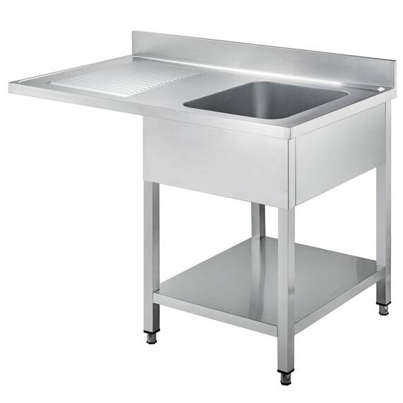 Bergman Profi-Line Spültische 700 mit 1 Becken rechts & Plattenüberstand B1800