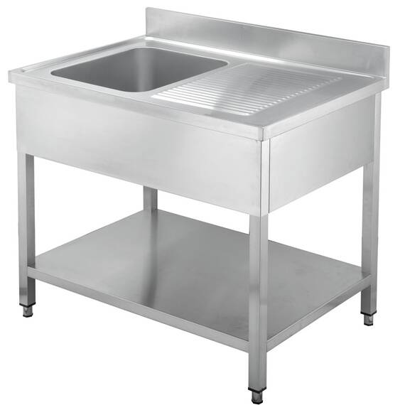 Bergman Profi-Line Spültische 600 mit 1 Becken links und Abtropffläche B1200