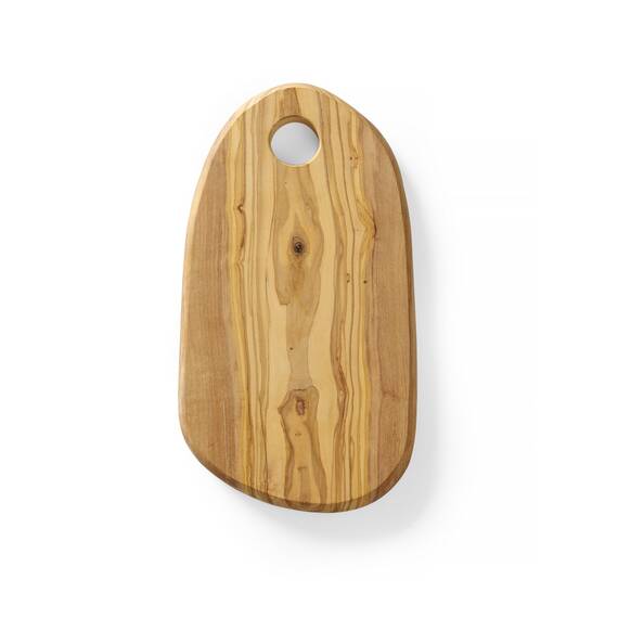 Hendi Schneidebrett aus Olivenholz, mit Loch 350x210 mm, Durchmesser: 350x210 mm
