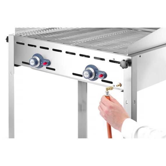 Hendi Grillsystem Green Fire 2 Brenner mit Emaillierte Grillplatte und Grillrost aus Gusseisen GN 1/1 740x615x(H)825 mm, Ausführung: Emaillierte Grillplatte und Grillrost aus Gusseisen GN 1/1, Bild 11