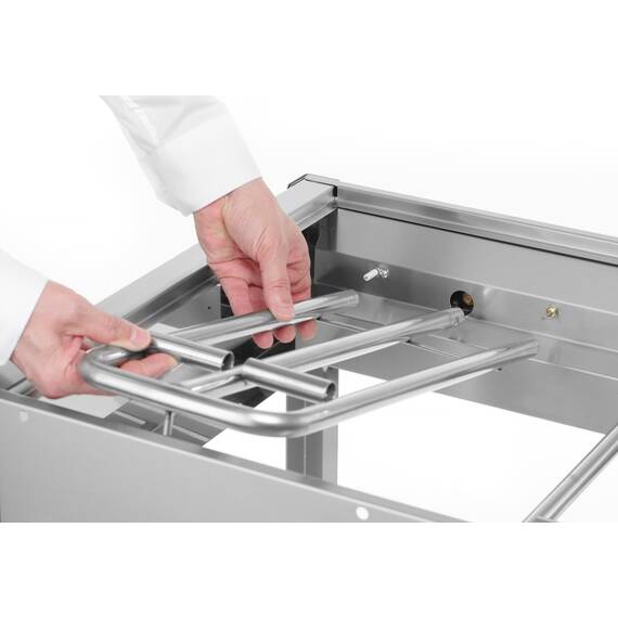 Hendi Grillsystem Green Fire 2 Brenner mit Emaillierte Grillplatte und Grillrost aus Gusseisen GN 1/1 740x615x(H)825 mm, Ausführung: Emaillierte Grillplatte und Grillrost aus Gusseisen GN 1/1, Bild 12