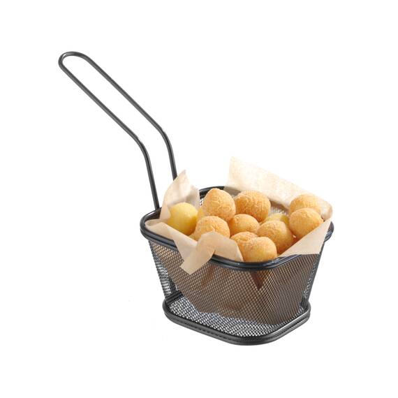 Hendi Miniatur-Frittierkörbe schwarz stapelbar 105x90x(H)60 mm, Größe: 105x90x(H)60 mm
