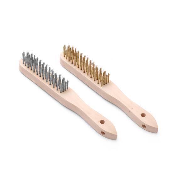 Hendi Drahtbürsten-Set aus Messing und Edelstahl - 2 Stk. 290 mm