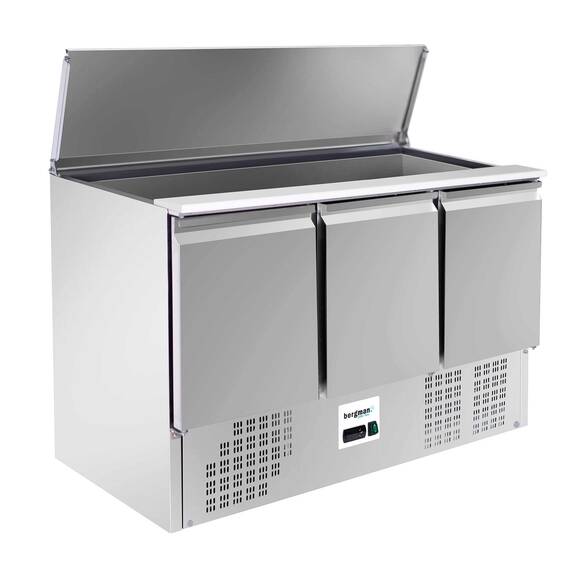 Bergman Basic-Line 700 Saladette 3-türig mit Klappdeckel - 368 l