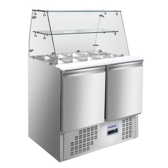 Bergman Basic-Line 700 Saladette 2-türig und Glasaufsatz - 240 l