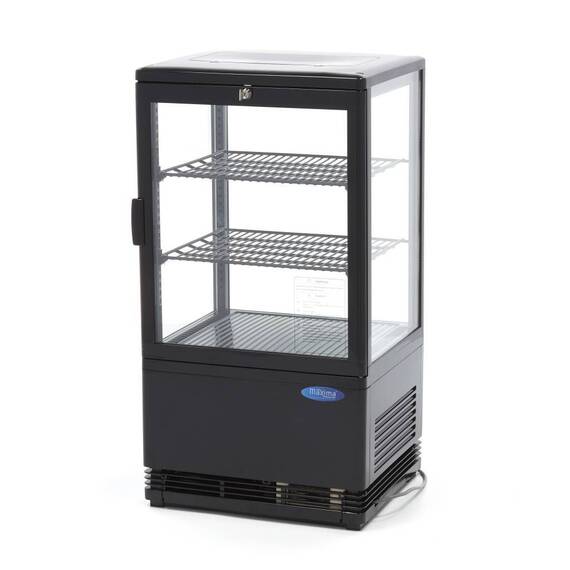 Maxima Kühlvitrine 58L Schwarz, Inhalt: 58 Liter, Farbe: Schwarz