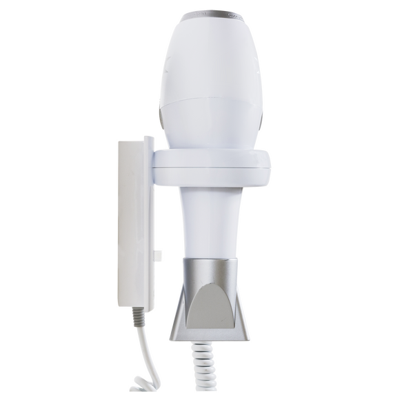 Aliseo Hotel Haartrockner Polarfox 1875 mit Ring-Wandhalterung & zusätzlichem Kabel und Stecker, Ausführung: mit EU-Stecker, Wandhalterung: Mit Ring-Wandhalterung & zusätzlichem Kabel und Stecker, Bild 2