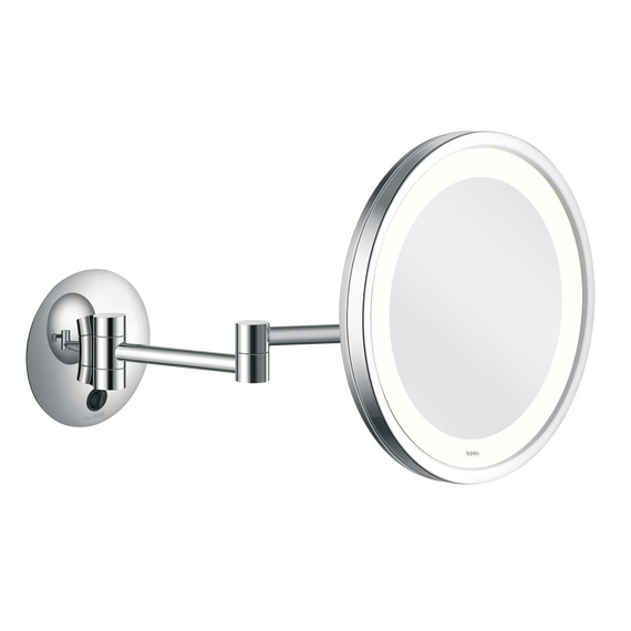 Aliseo LED City Light Kosmetikspiegel mit Doppel-Schwenkarm, Variante: Doppel-Schwenkarm, Farbe: Chrom