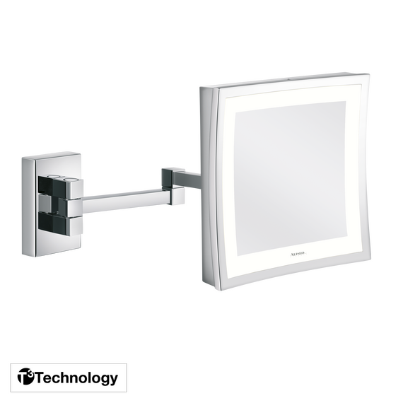 Aliseo LED Cubik T3 Kosmetikspiegel mit Doppel-Schwenkarm, Ausführung: Direktanschluss, Variante: Doppel-Schwenkarm, Bild 2