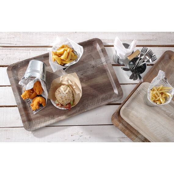 Hendi Serviertablett aus Melamin mit Holzoptik, Holz 240x350 mm, Farbe: Holz, Größe: 240x350, Bild 8