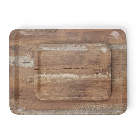 Hendi Serviertablett aus Melamin mit Holzoptik, Holz 240x350 mm, Farbe: Holz, Größe: 240x350