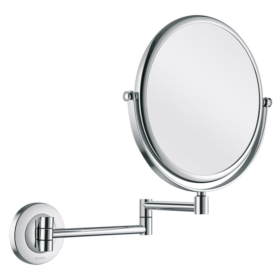 Aliseo Concierge Collection Kosmetikspiegel mit Doppel-Schwenkarm, Variante: Doppel-Schwenkarm, Farbe: Chrom, Durchmesser: ø200 mm