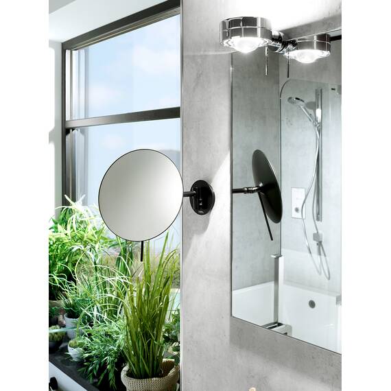 Aliseo Cosmo Minimalist Kosmetikspiegel mit Schwenkarm - Schwarz, Farbe: Schwarz, Variante: Schwenkarm, Bild 2